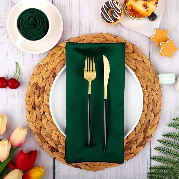 Aneco 16 Pack Square Satin Napkin Bright Silk Table Napkin Soft Smooth Fabric - Image 6