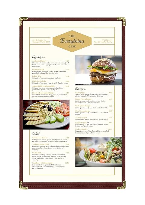 Goodsmart Restaurant Menu Covers – 25 Pack Burgundy 2-View, Top-Loading Menu - Image 2