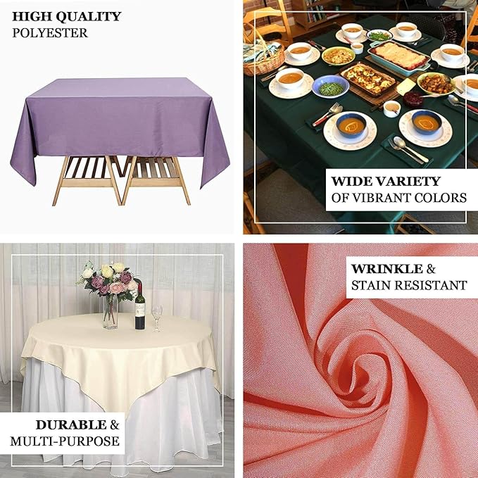 Efavormart 70" Square Linens Black Wholesale Linens Polyester Square Linen - Image 3