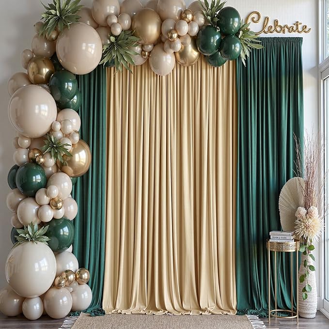 10×14 ft Wrinkle Free Beige Backdrop Curtain - Image 7