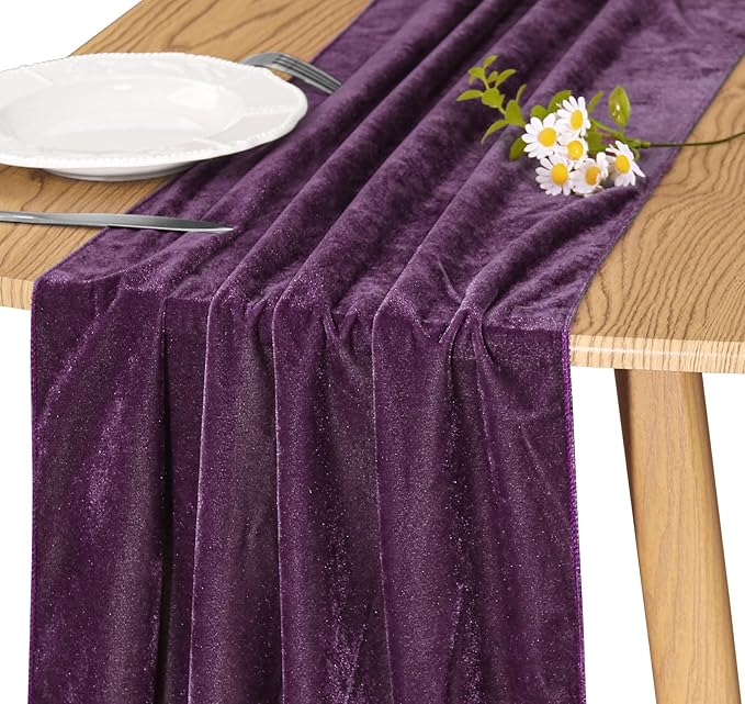 Velvet Table Runner 20 x 120 Inches 10ft Luxurious Thick Soft Velvet Christmas by JALANCY