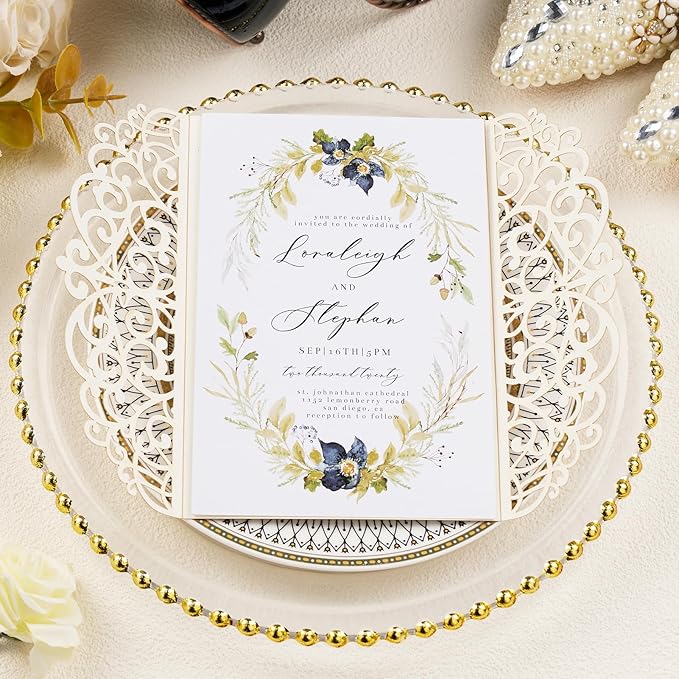 25pcs Glitter Wedding Invitations - Image 2