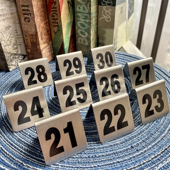 10 Pcs Metal Place Cards Stackable Tent Style Table Numbers，Place Card Holders - Image 3