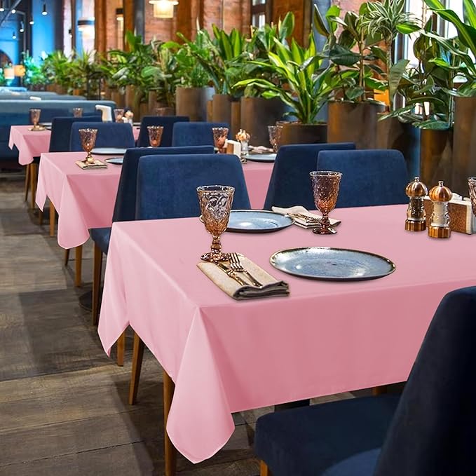 sancua 6 Pack Pink Tablecloth 60 x 102 Inch, Rectangle Table Cloth - Image 4