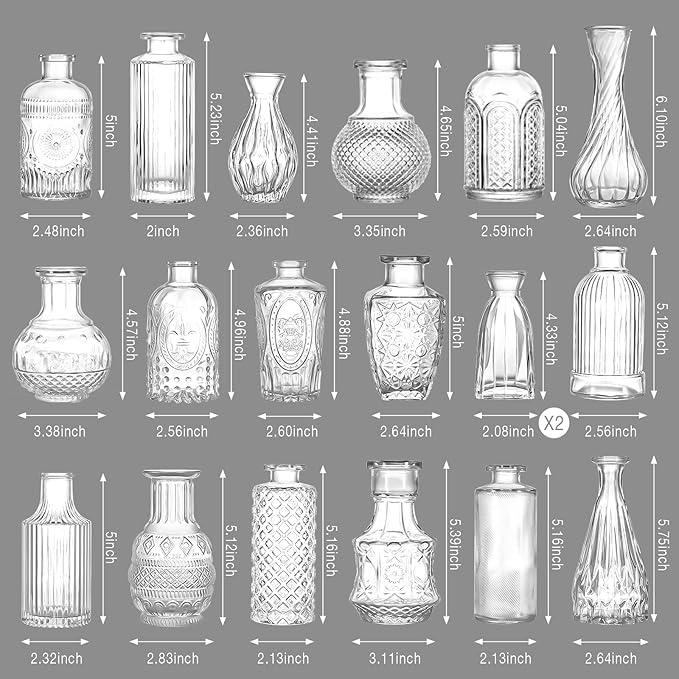 Glass Bud Vase Clear Bud Vases Set of 30 - Image 3