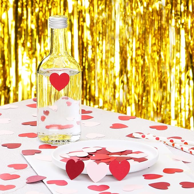 Pink Red Burgundy 300Pcs Paper Heart Confetti Table Decorations Engagement - Image 4