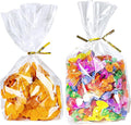 PigPotParty Cellophane Treat Bags 6"x9", 50 Pack Clear Goodie Bags, 2.4" Bottom by PigPotParty