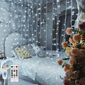 Curtain Light for Bedroom, 200LED 6.6x6.6ft White Window Wall Hanging Fairy by SINAMER