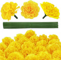 30 Pcs Artificial Marigold Flowers, 3.54" Silk Marigold Flower Heads by GOMALL