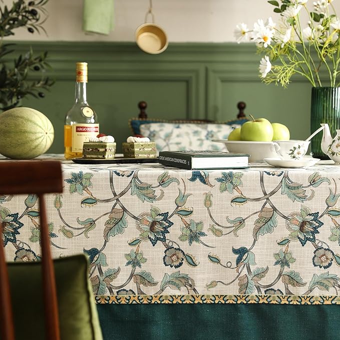 patdrea Designer Green Linen Table Cloth - Image 2