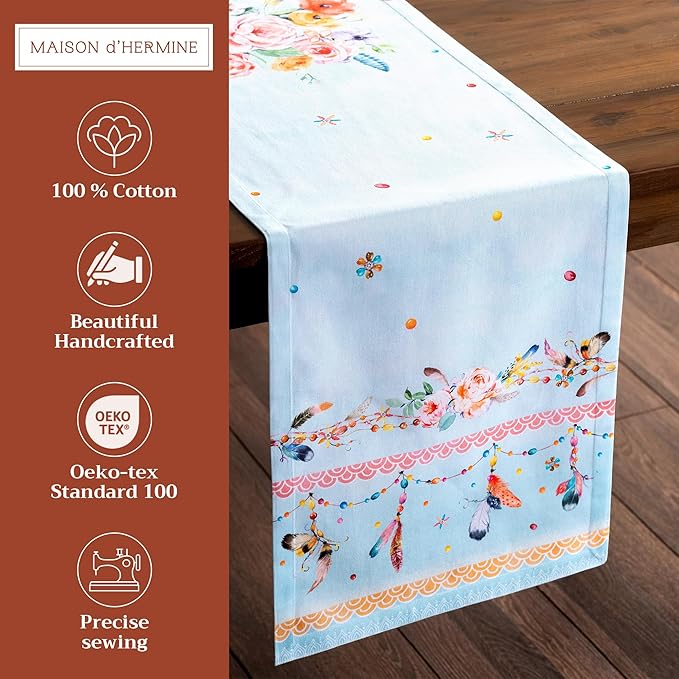Maison d' Hermine Table Runner 100% Cotton Single Layer Table Runners 72 inches - Image 2