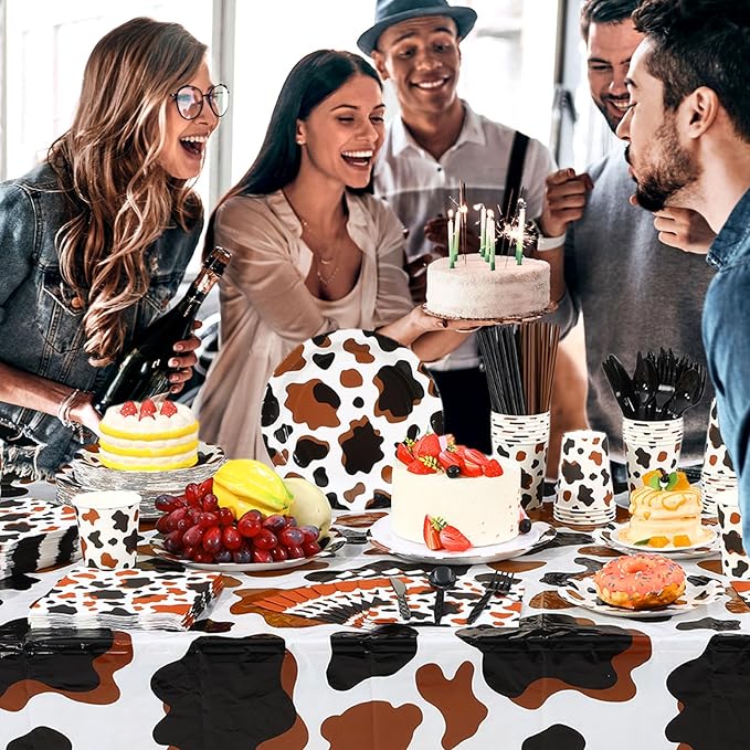452 Pcs Cow Print Party Decorations Supplies Include Brown Cow Print Paper - Image 4