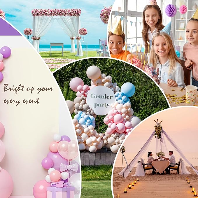 LEBENGURU Upgraded 6FT Wedding Arch Cover, Round Top Chiara Stand Covers - Image 7