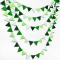 Green Party Decorations Ombre Green Felt Hanging Triangle Mini Bunting Pennant by pinkblume