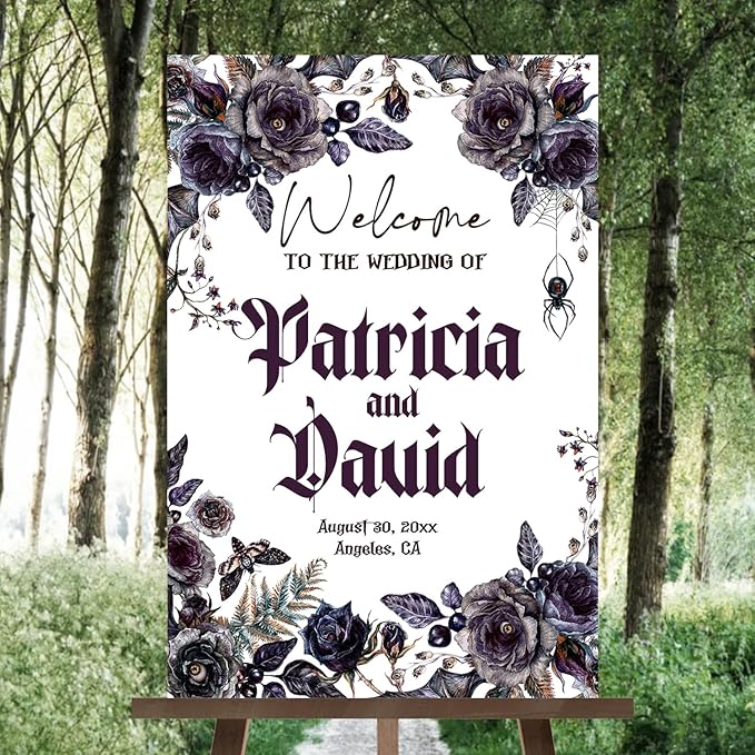 Halloween Wedding Welcome Sign, Til Death Do Us Part Welcome Sign, Halloween - Image 2