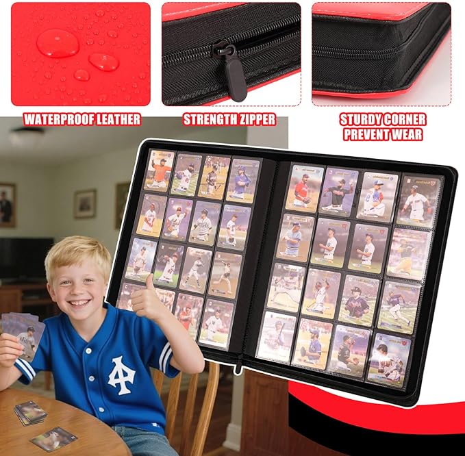 Premium 16-Card Binder 1000+ Card PU Cover Trading Card Album Compatible - Image 4
