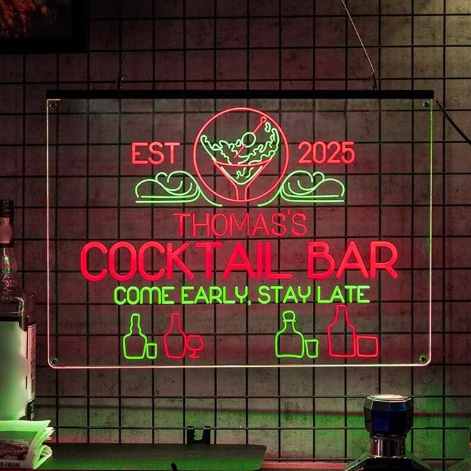 Personalized Bar Signs with Your Name by LULMicaLedSign
