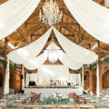 6 Panels Ivory Ceiling Drapes for Wedding 5ftx30ft Sheer Drapery Chiffon Fabric by REWOMC
