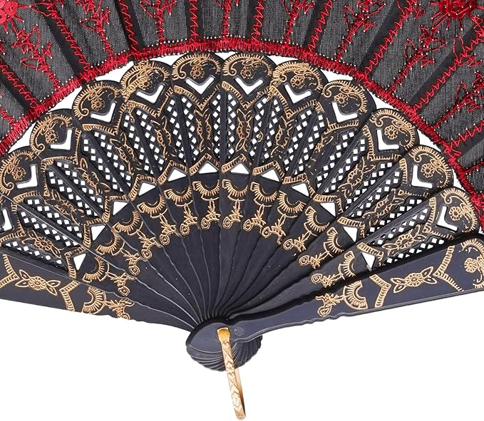 QIRMIZI 30 Pack Fabric Folding Handheld Fans, and Dancing - Image 5
