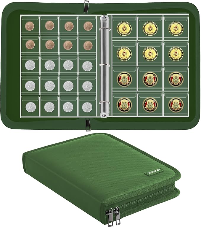 Coin Collection Book for Collector, 260 Pockets Fireproof Coin Collection by JUNDUN