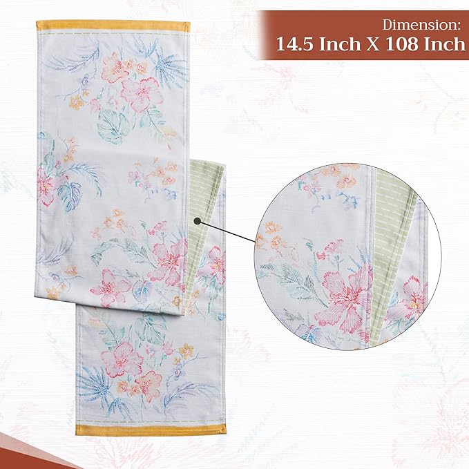 Maison d' Hermine Table Runner 100% Cotton Double Layer Table Runners 108 - Image 4