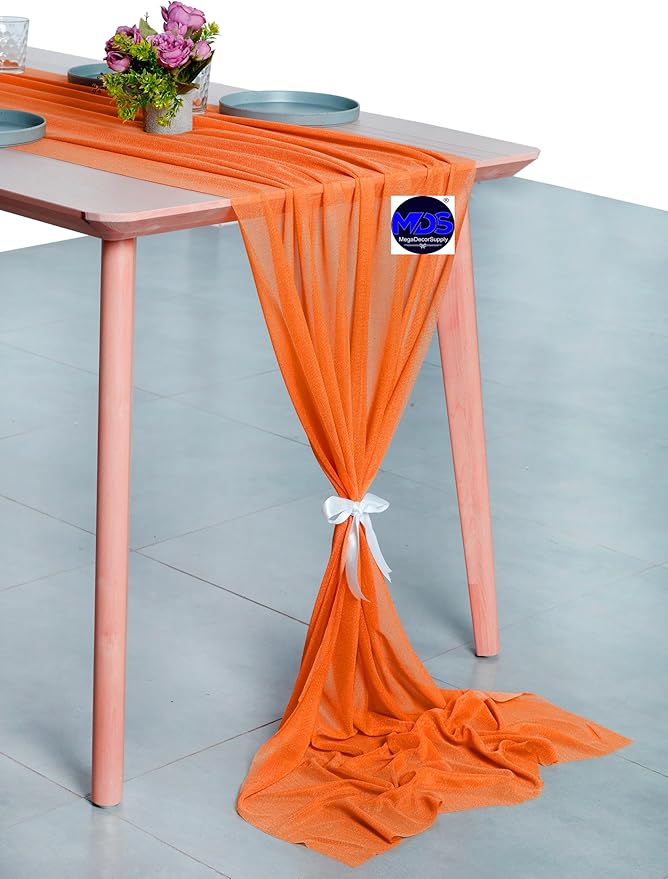 MDS 2 Pack 14ft Chiffon Table Runner 29 x 170 Inches Sheer Wedding Runner - Image 3