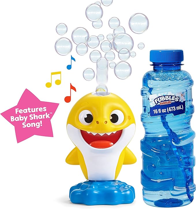 Little Kids Baby Shark NO Spill Musical Bubble Machine, Bubble Toy - Image 3