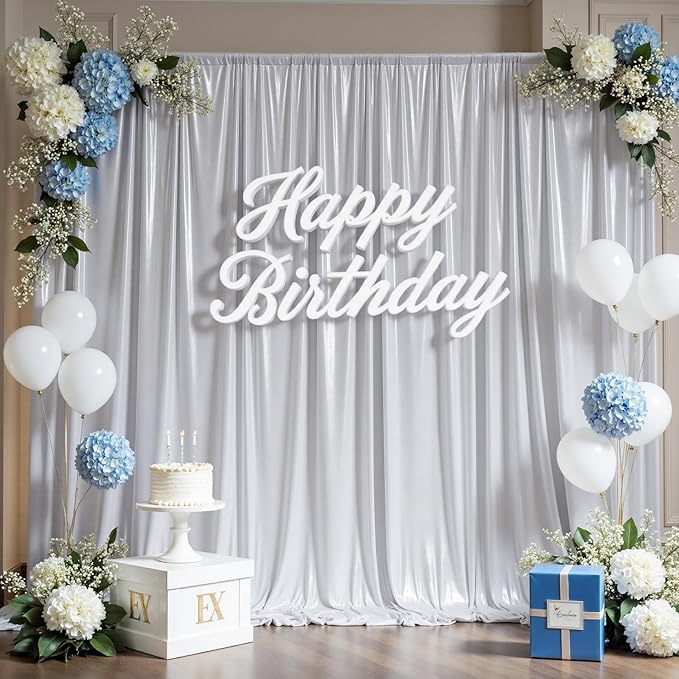 20ftx12ft Silver Sequin Backdrop Curtain Panels - Image 6