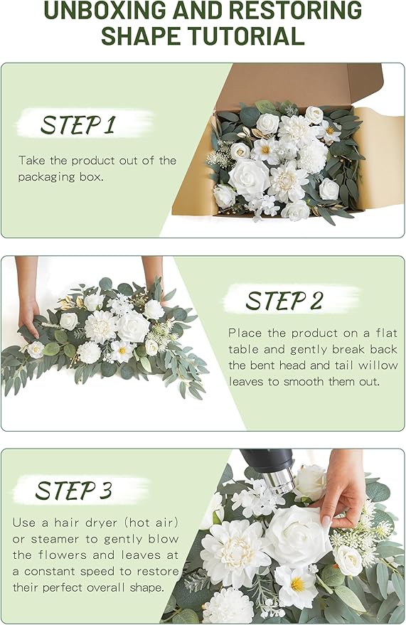 Faux Flower Swag Set of 2 for Wedding Welcome Signs Floral Swag Wedding - Image 7