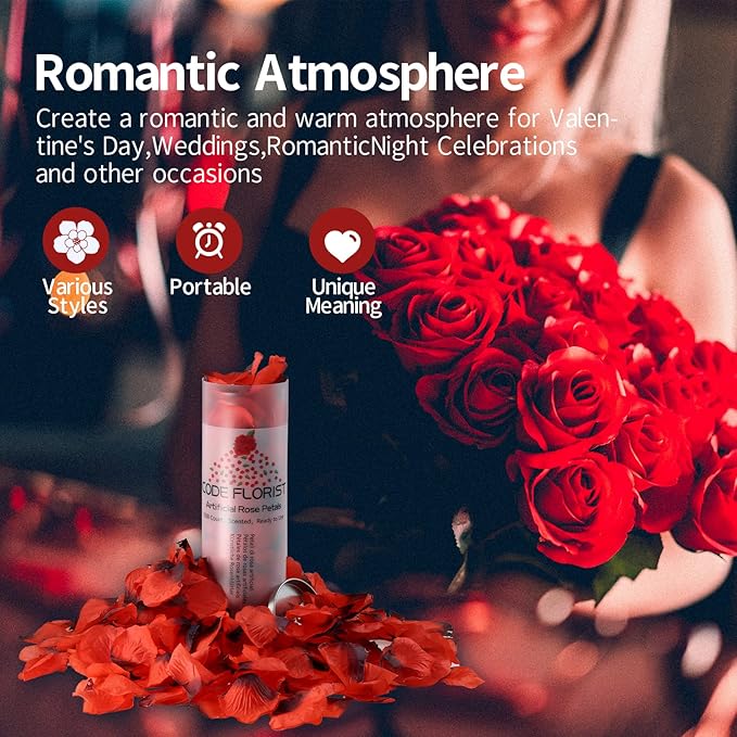 CODE FLORIST 1100 PCS Dark-Red Silk Rose Petals - Image 4