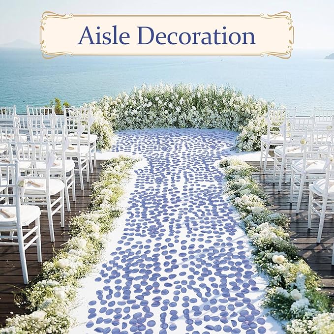 300pcs Dusty Blue Faux Silk Rose Petals - Image 7