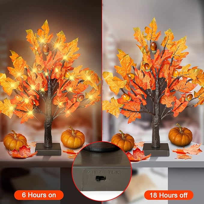 18 Inch Fall Lighted Maple Tree - Image 3