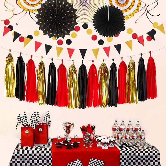 Red Black-Gold Casino Theme Party-Decorations - Image 5