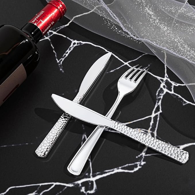 300Pieces Silver Plastic Silverware - Image 7