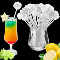 100 Pcs Silver Glitter Drink Stirrers Cocktails Plastic Swizzle Sticks 7.5 Inch by Unknown