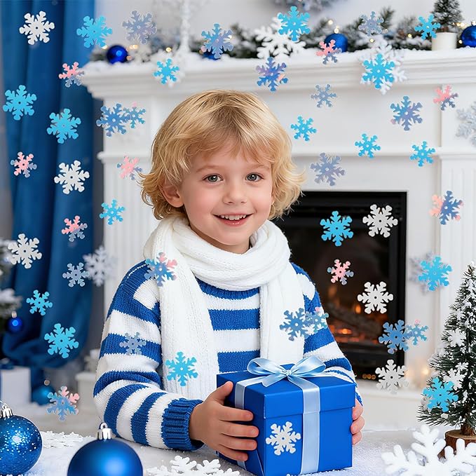 MARFOREVER Snowflakes Glitter Confetti, Christmas Sparkly Clear and White - Image 7
