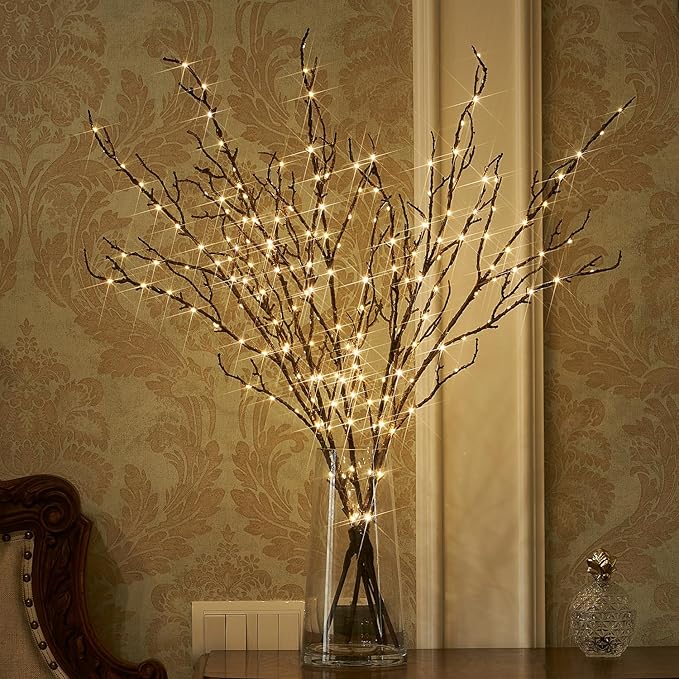 Fudios Lighted Branches Plug in 32IN 200 LED Mantle Winter Decor - Image 5