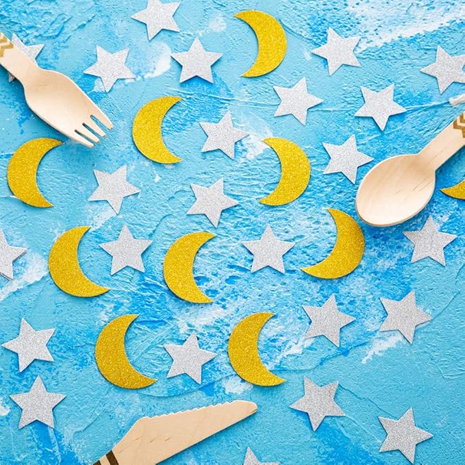 Glitter Confetti Star and Moon for Table Wedding Birthday Eid Party Decoration - Image 5