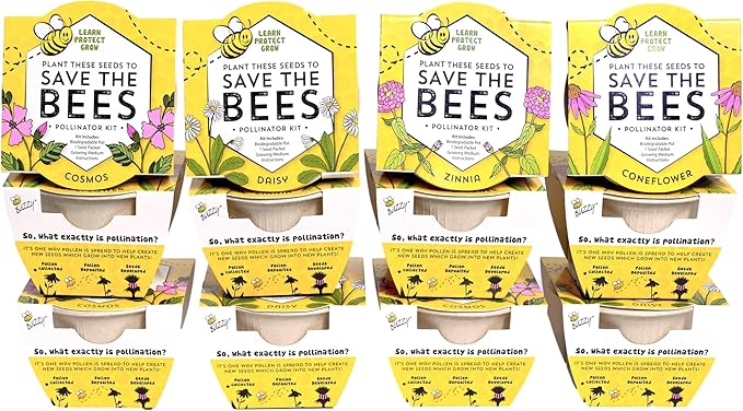 Buzzy Seeds Save The Bees Biodegradable Grow Kit | Herb, Flower Starter Kit - Image 3