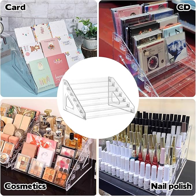 2 Pack 7 Tier Acrylic Card Display Stand, 7-tiers Versatile Display - Image 5
