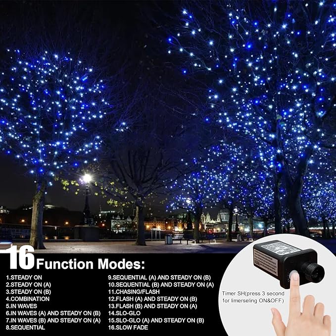 LAMPHOME 33ft Christmas Decorative Mini Lights, 100 LED Transparent Wire Fairy - Image 3