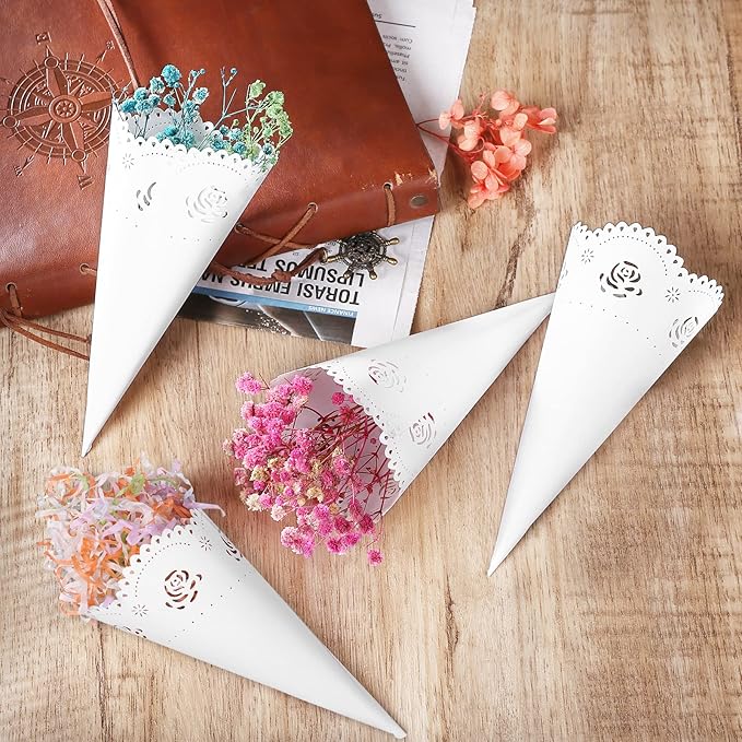 GWHOLE 100 Pcs Rose Confetti Petal Cone - Image 6