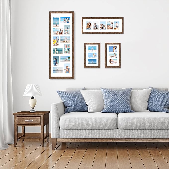 8x24 Picture Frame 2 Pack, Rustic Brown Wood Frame - Image 5