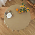 NLMUVW Round Linen Tablecloth 36 Inch, Small Tan Table Cloth Farmhouse Water by NLMUVW
