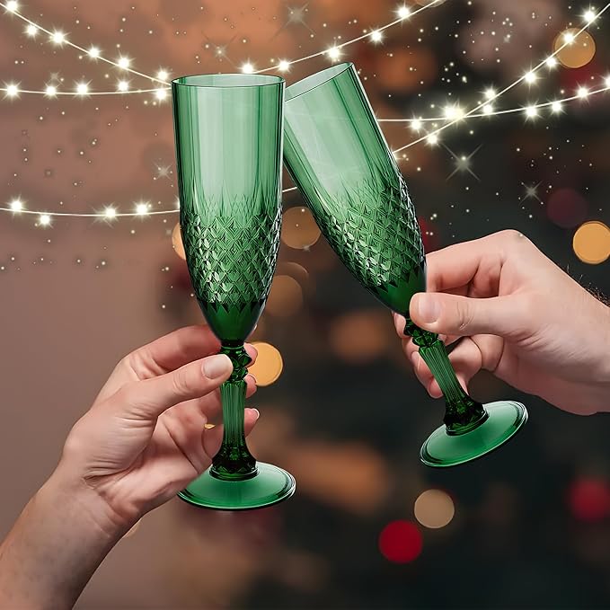 Plastic Champagne Flutes, for Christmas Weddings Bachelor Parties Toasting and - Image 5