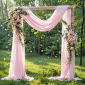 Wedding Arch Draping Fabric 2 Panels 18Ft Blush Chiffon Fabric Drapes Arbor by Partisky