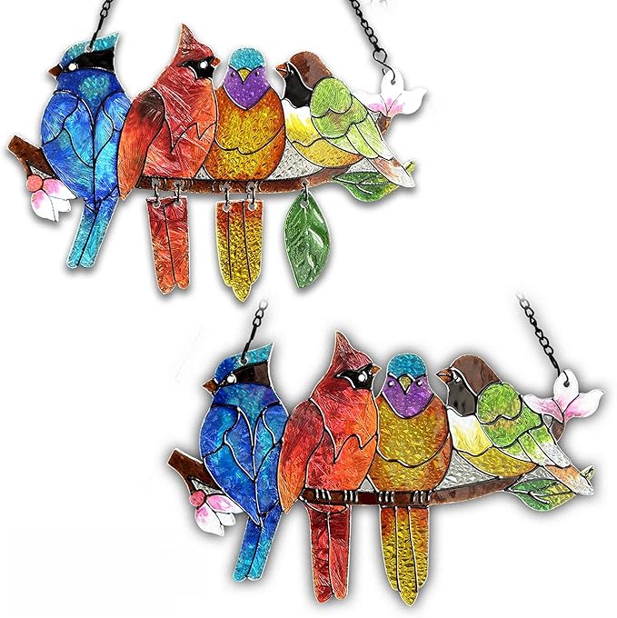 2 Pack Stained Glass Window Hanging by DASTOLL