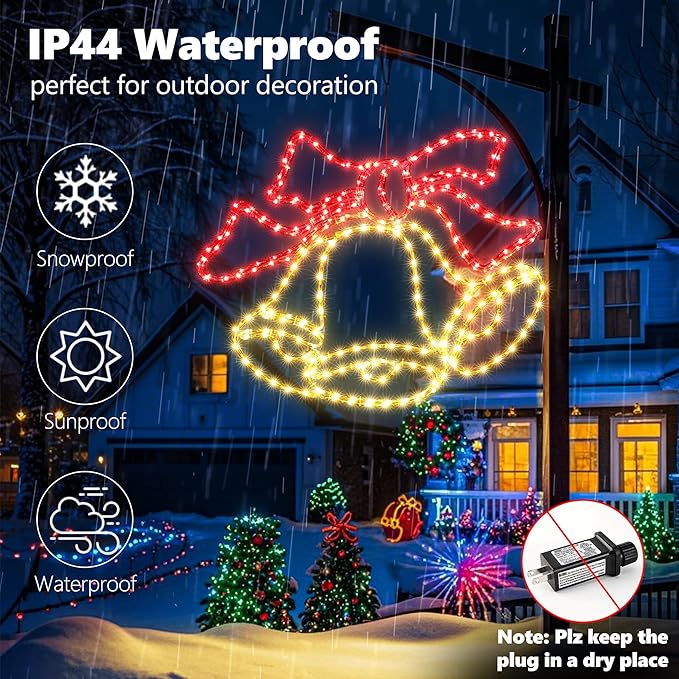 Christmas 33'' Large Bell Lights Decoration - Image 5