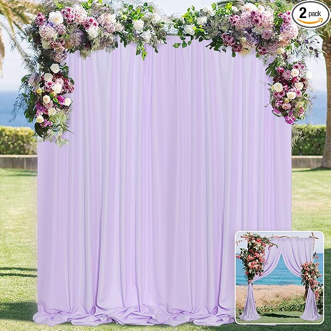 MYSKY HOME 10ft x 8ft Light Purple Curtains by MYSKYHOME