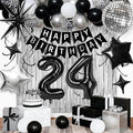 24th Birthday Decorations for Men Women, Fringe Curtains Kit by Birthdaypartyexpert